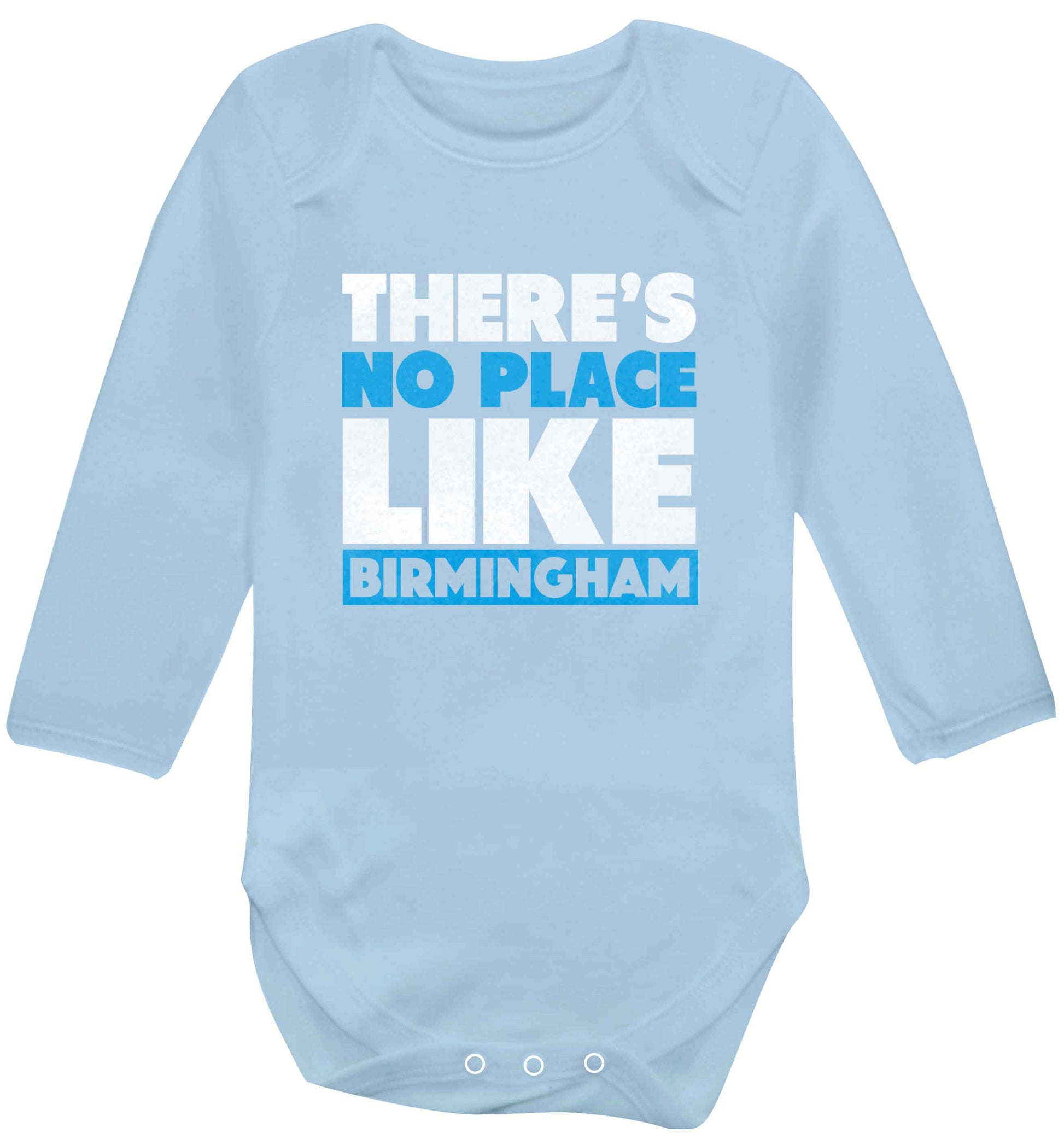 There's no place like Birmingham baby vest long sleeved pale blue 6-12 months