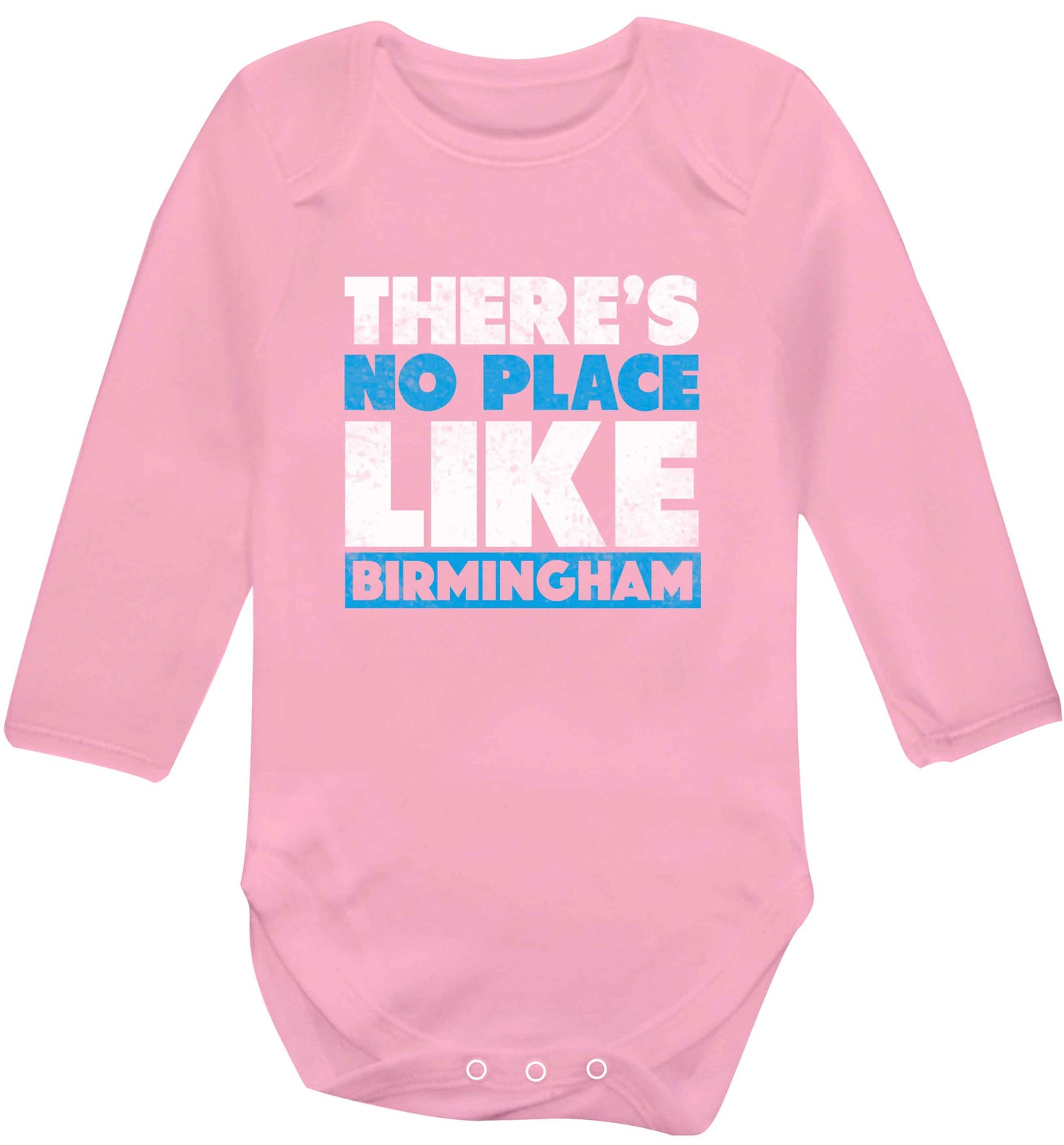 There's no place like Birmingham baby vest long sleeved pale pink 6-12 months