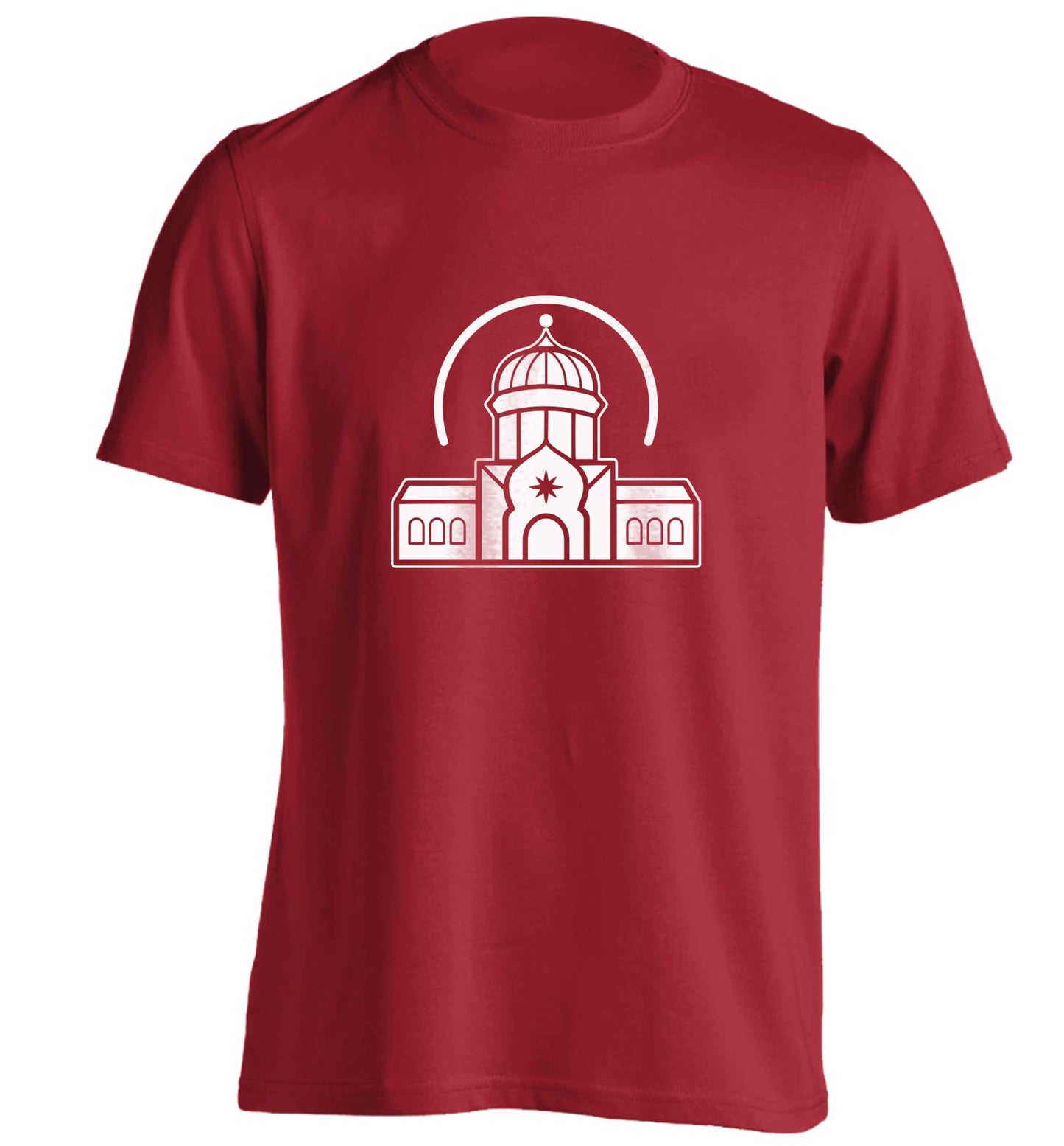 mosque masjid adults unisex red Tshirt 2XL