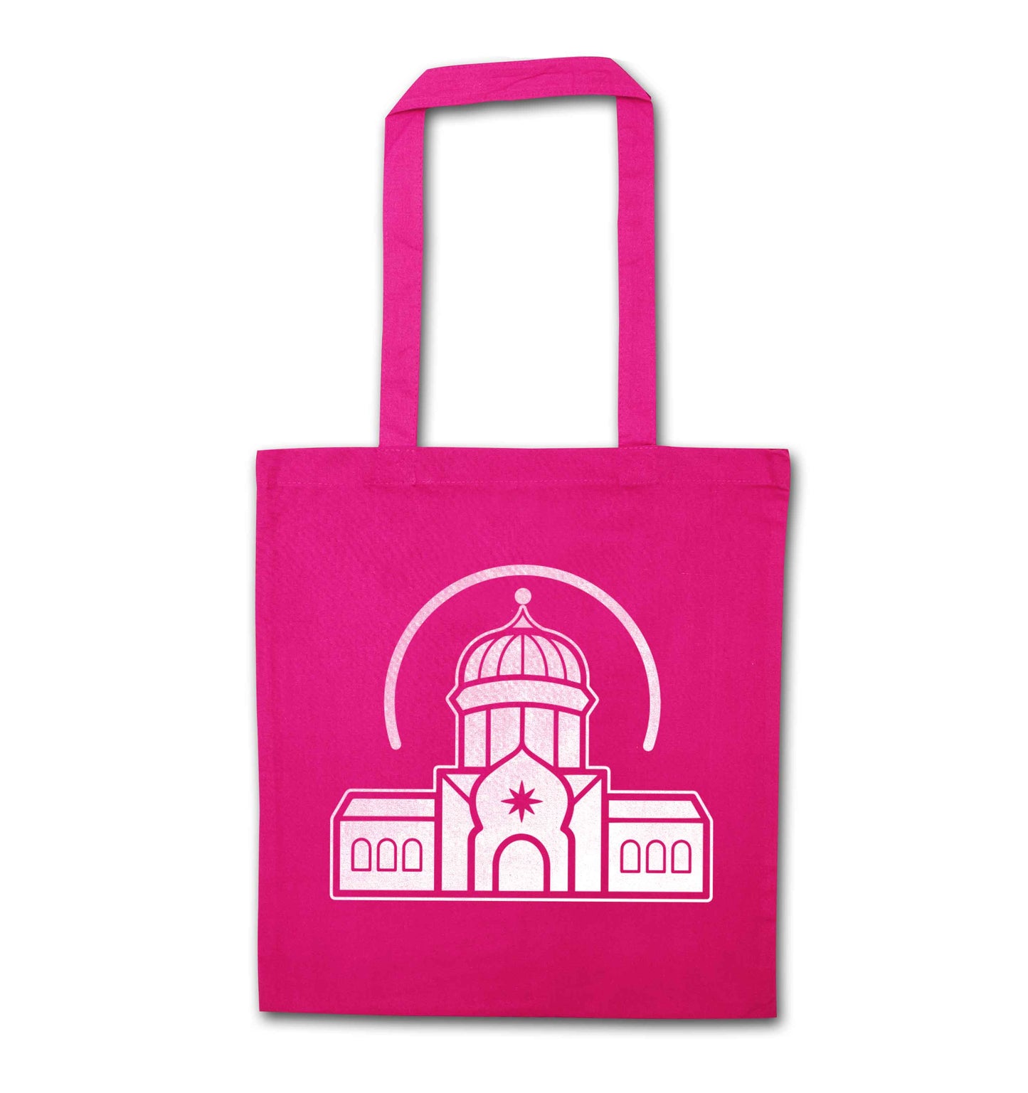 mosque masjid pink tote bag