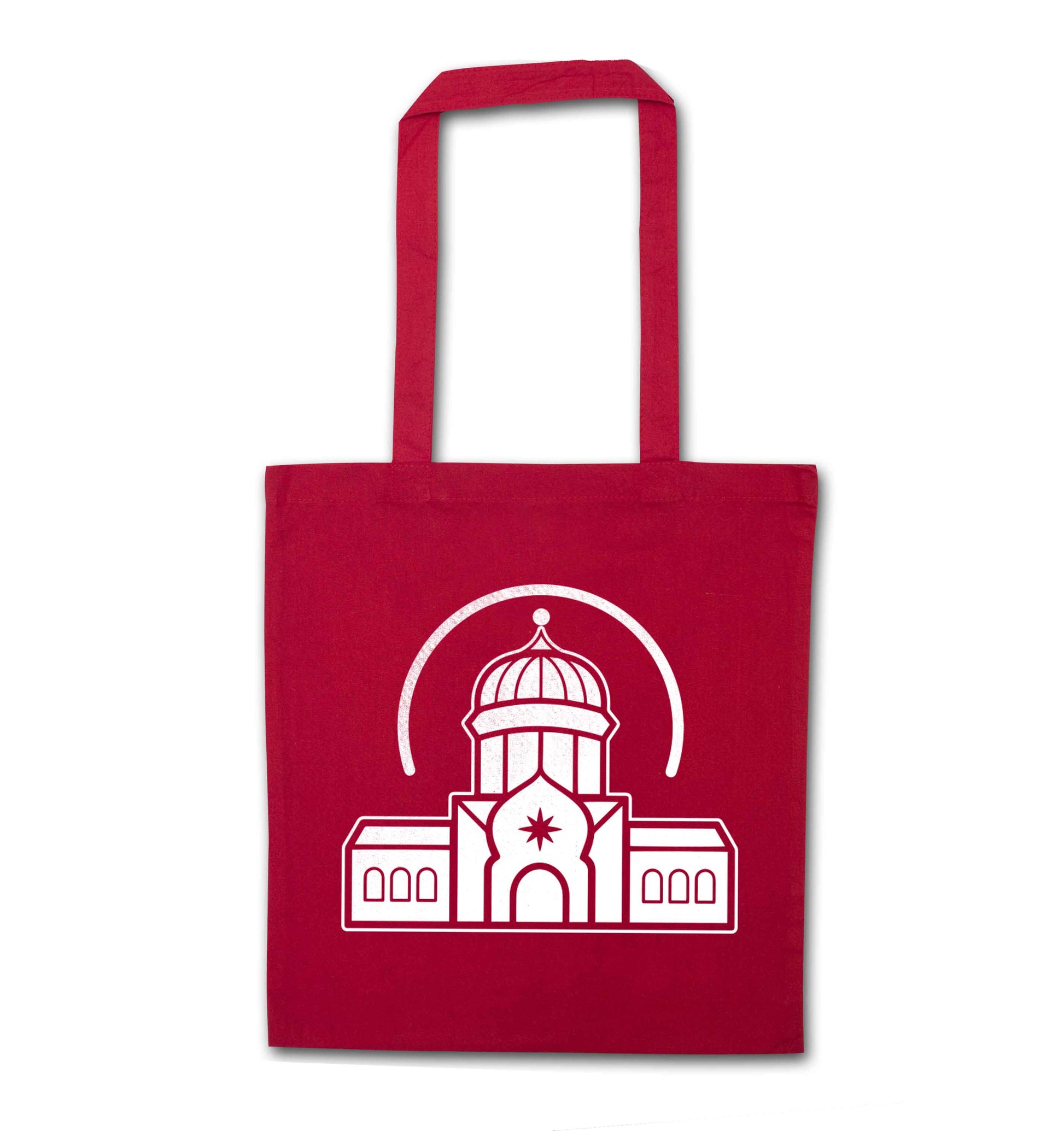 mosque masjid red tote bag