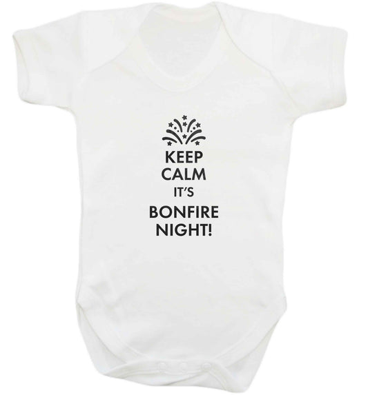 Keep calm its bonfire night baby vest white 18-24 months