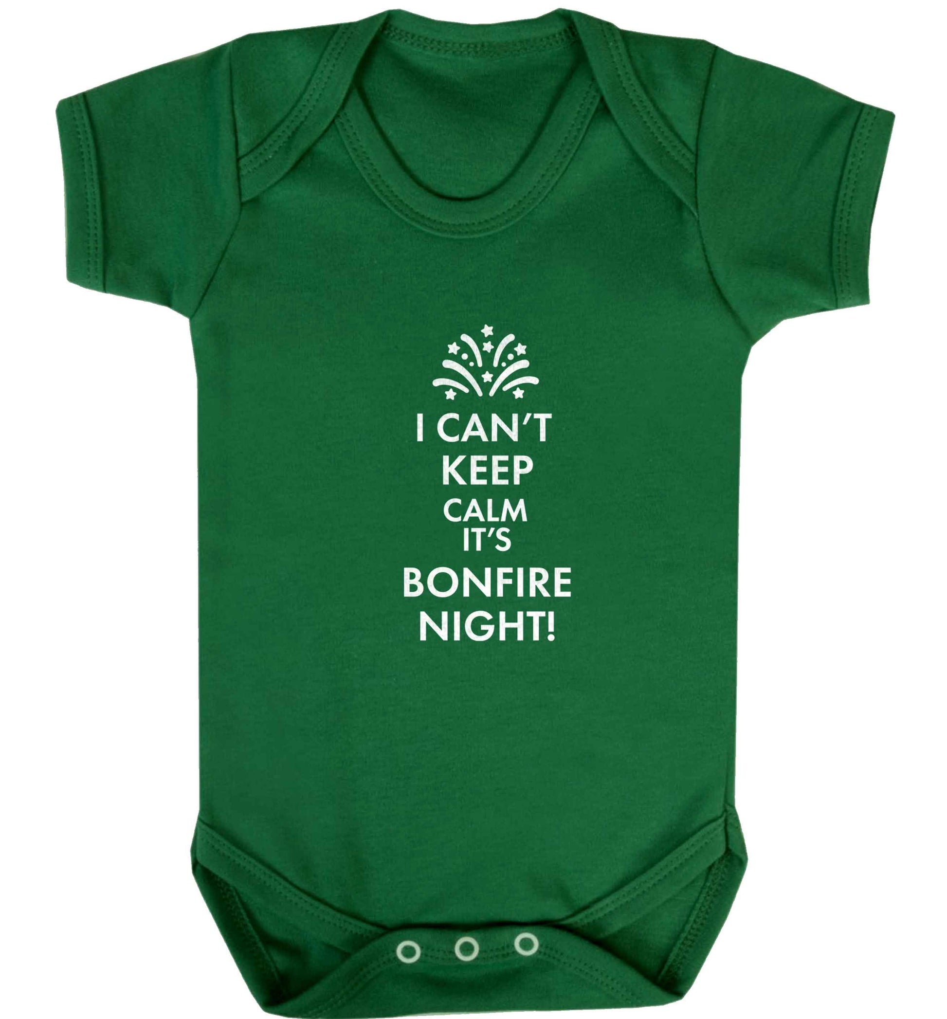 I can't keep calm its bonfire night baby vest green 18-24 months