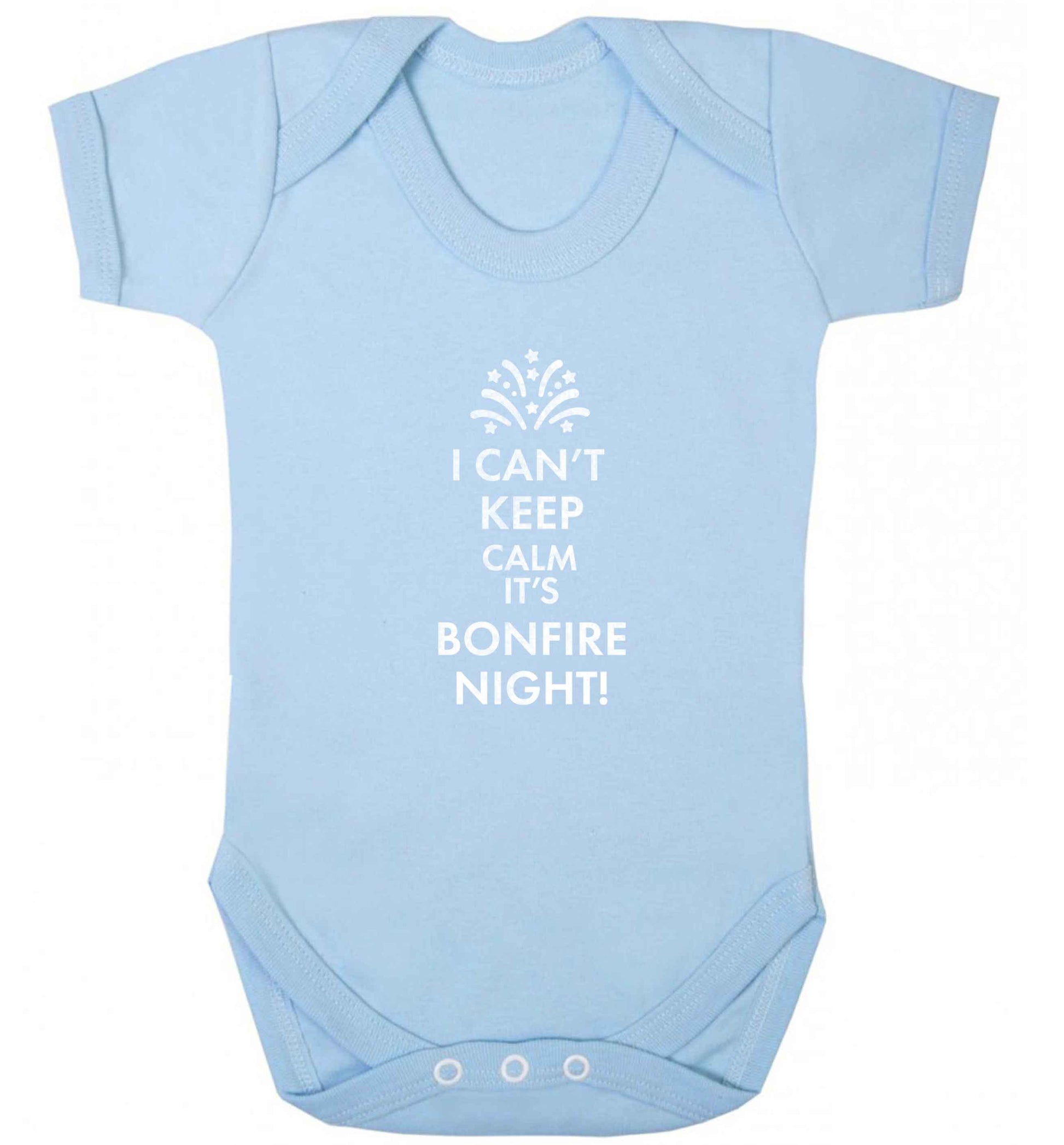 I can't keep calm its bonfire night baby vest pale blue 18-24 months