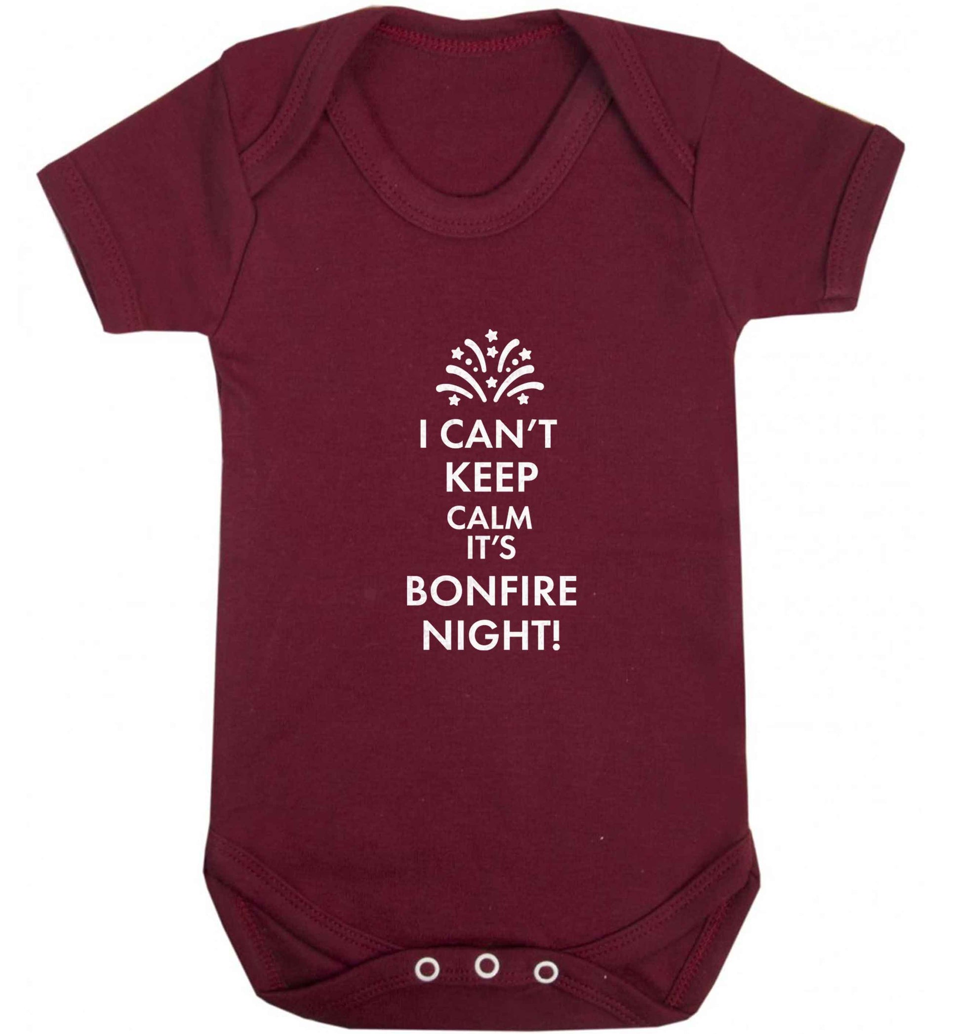 I can't keep calm its bonfire night baby vest maroon 18-24 months