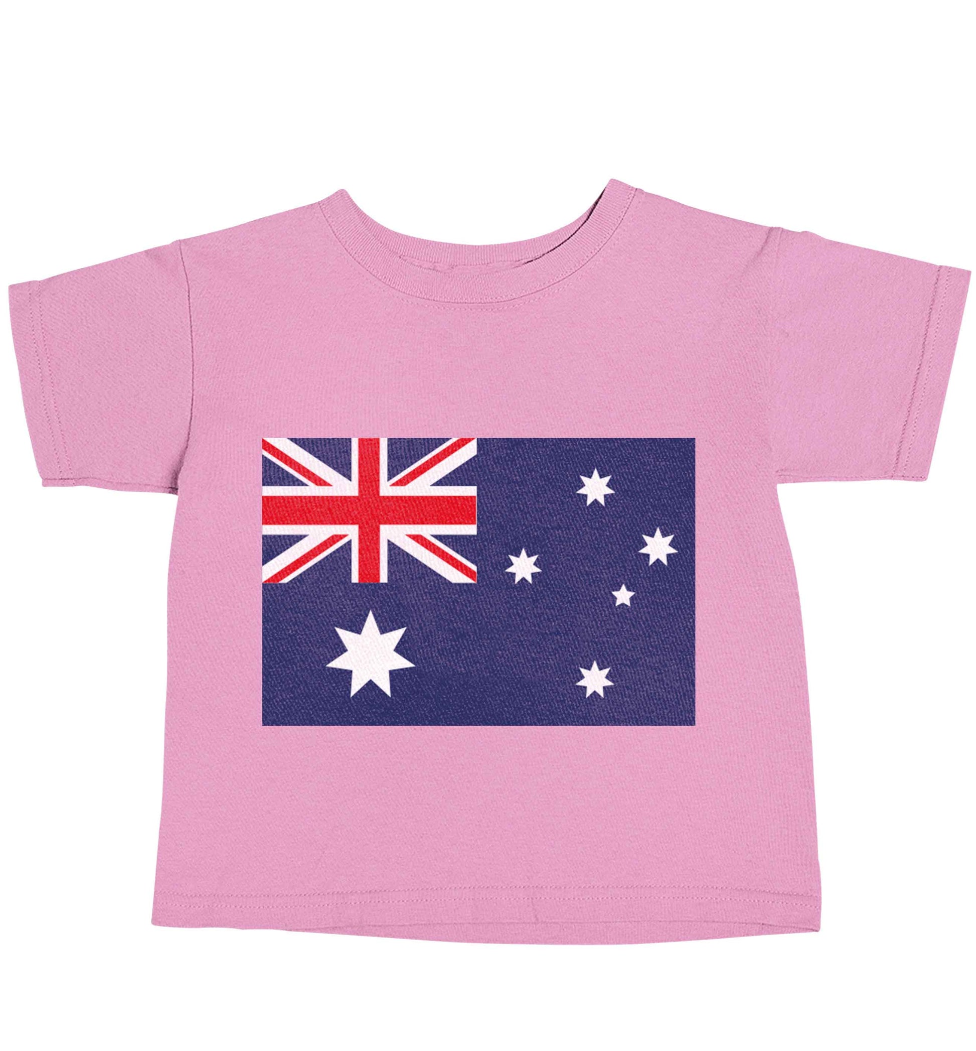 Australian Flag light pink baby toddler Tshirt 2 Years