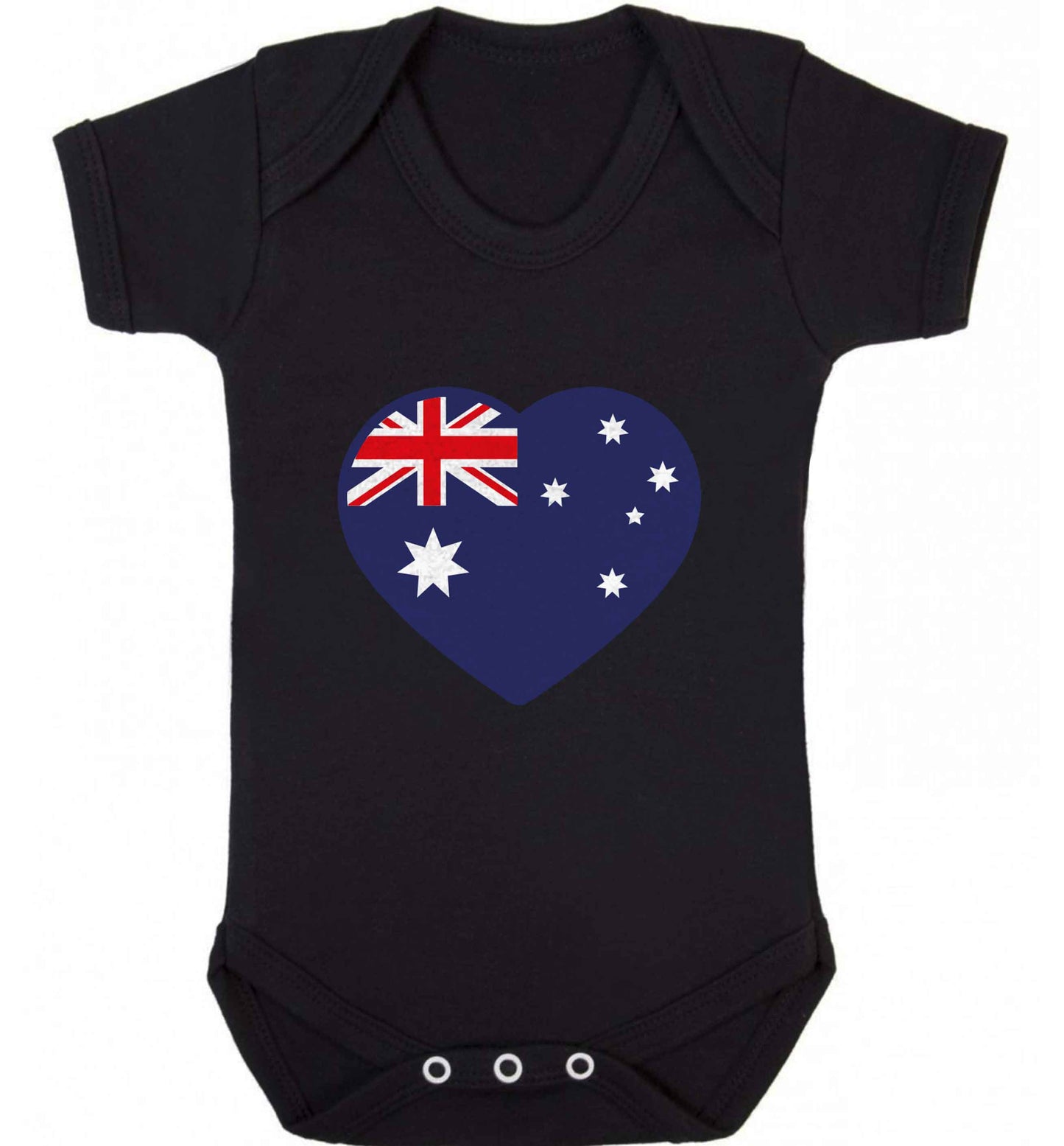 Australian Heart baby vest black 18-24 months