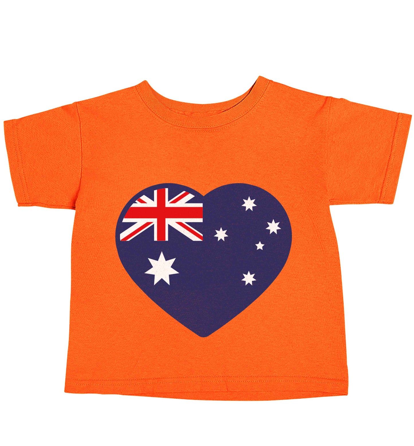 Australian Heart orange baby toddler Tshirt 2 Years