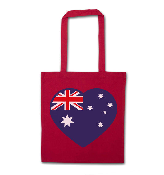 Australian Heart red tote bag