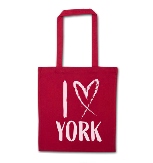 I love York red tote bag
