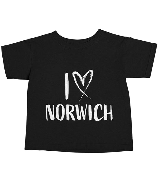 I love Norwich Black baby toddler Tshirt 2 years