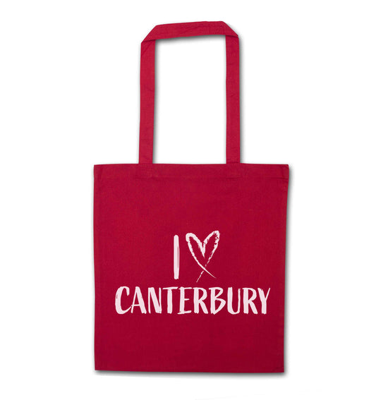I love Canterbury red tote bag
