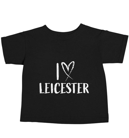 I love Leicester Black baby toddler Tshirt 2 years