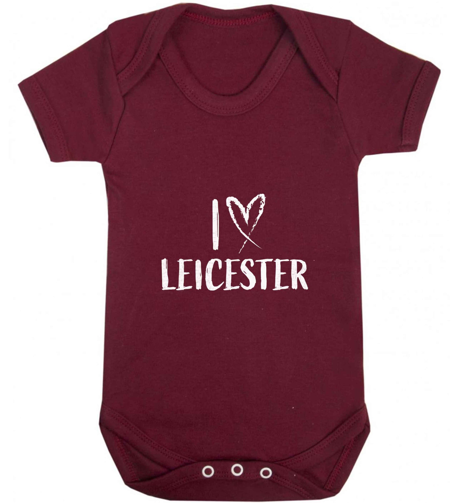 I love Leicester baby vest maroon 18-24 months