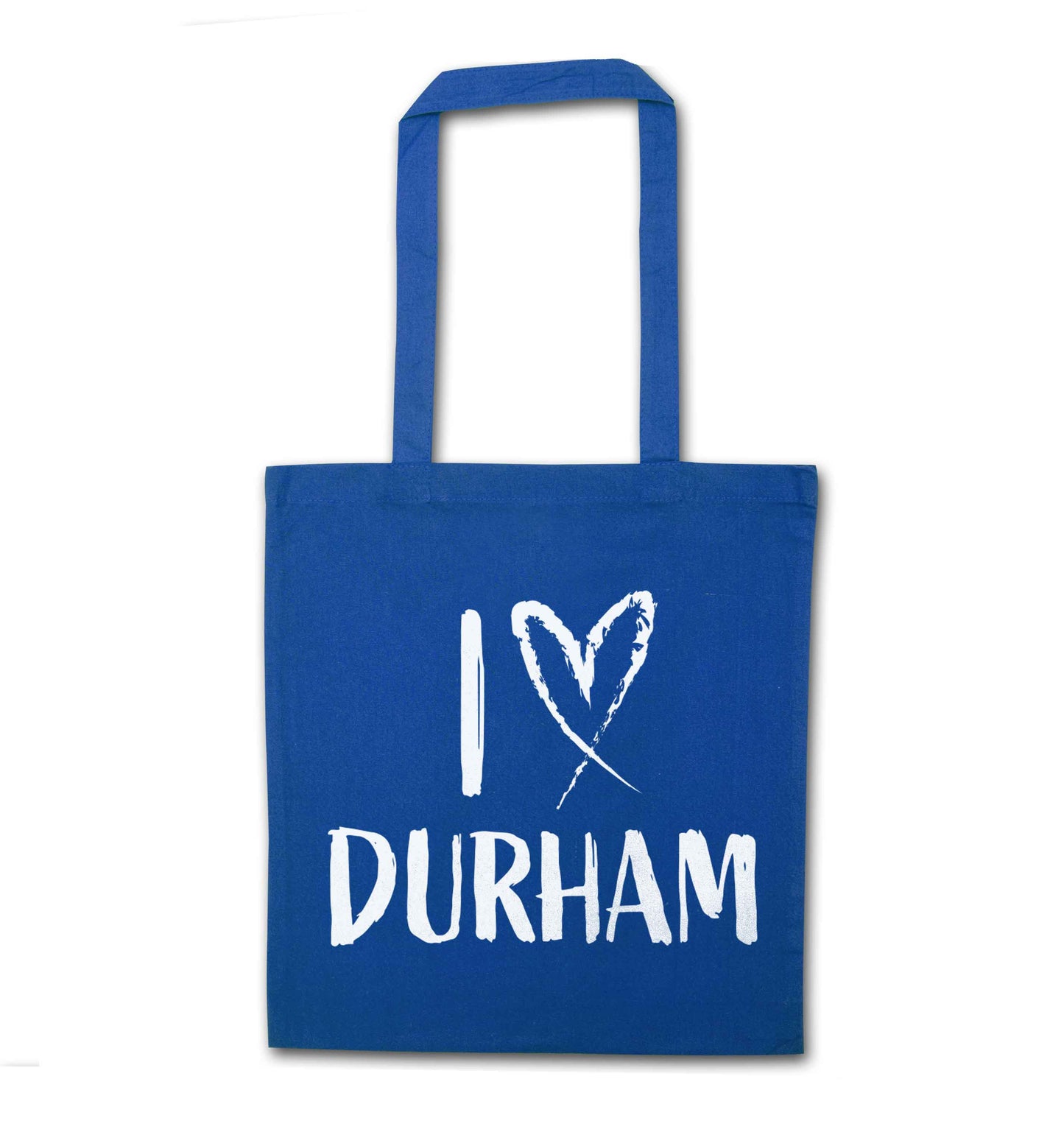 I love Durham blue tote bag