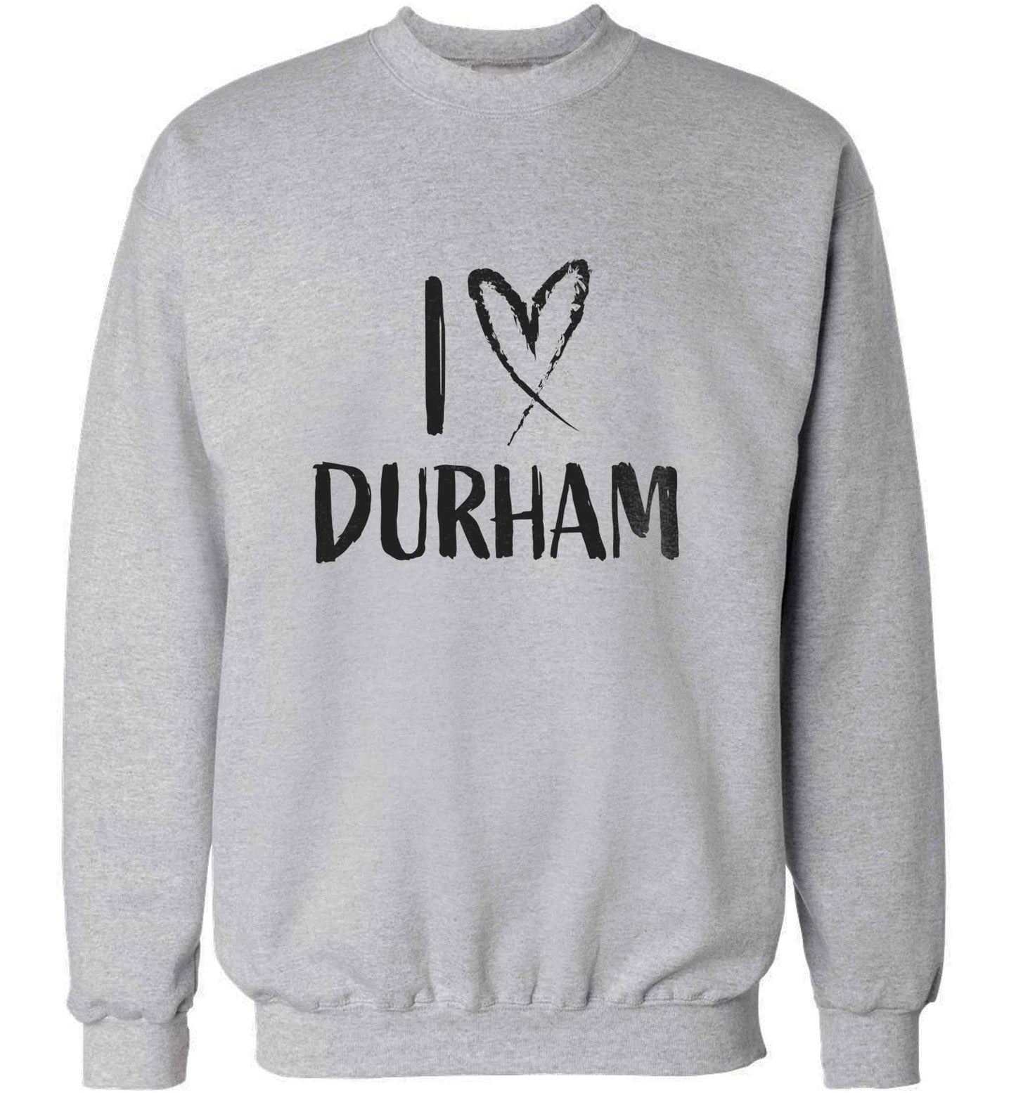 I love Durham adult's unisex grey sweater 2XL