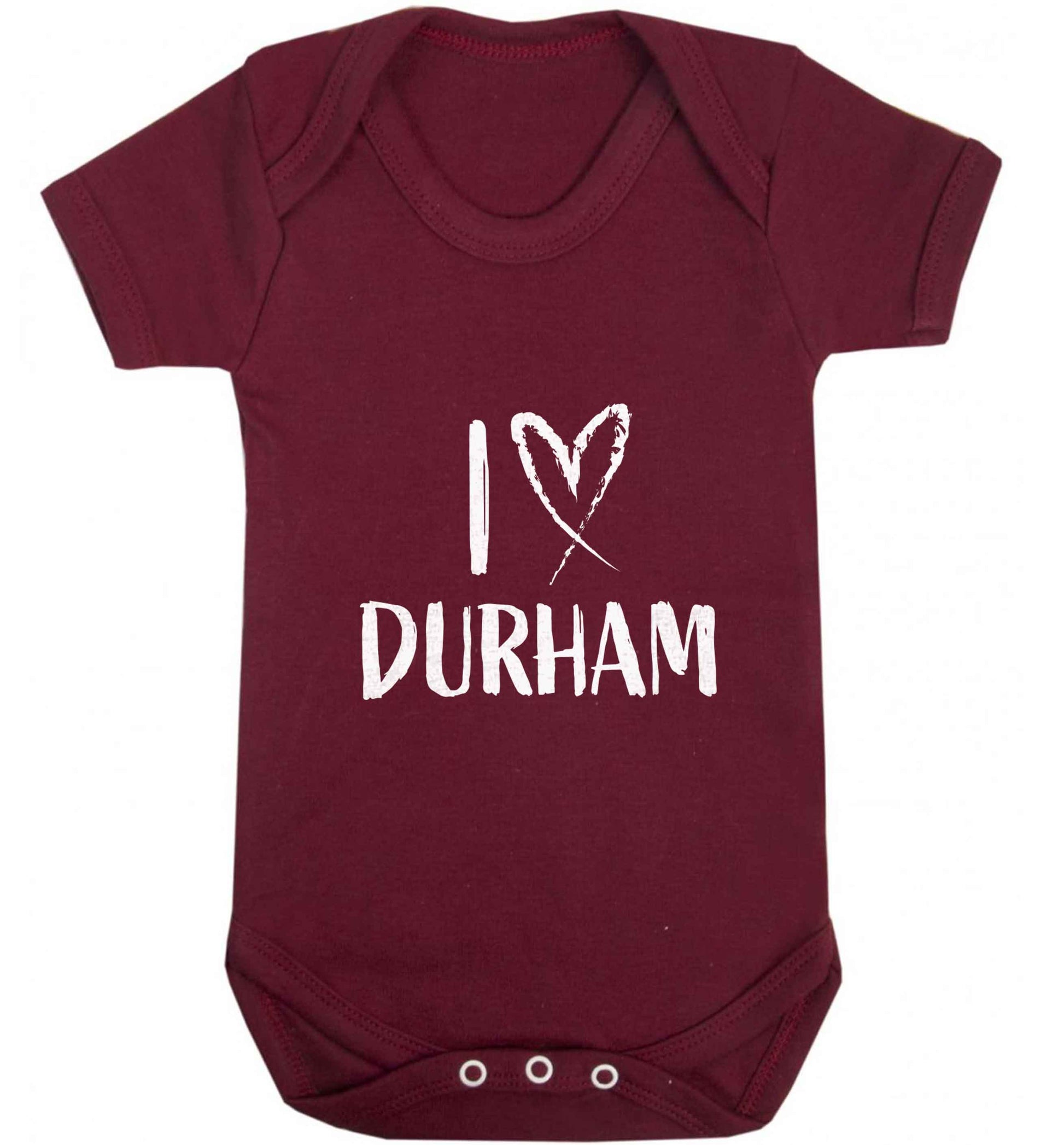 I love Durham baby vest maroon 18-24 months