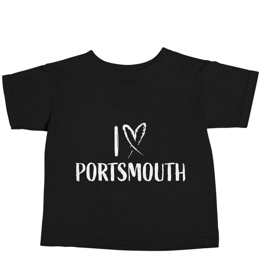 I love Portsmouth Black baby toddler Tshirt 2 years
