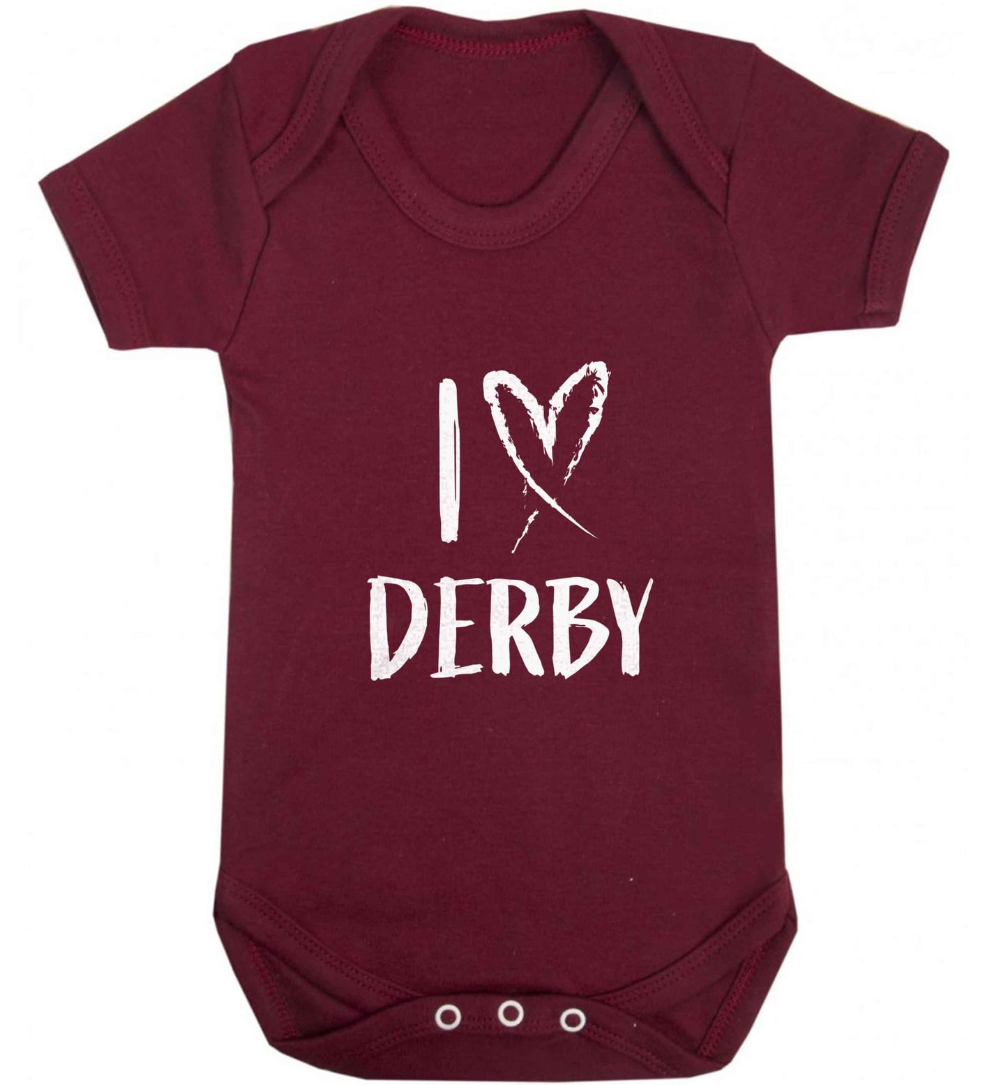 I love Derby baby vest maroon 18-24 months