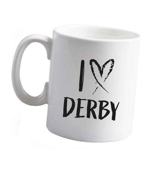 10 oz I love Derby ceramic mug right handed