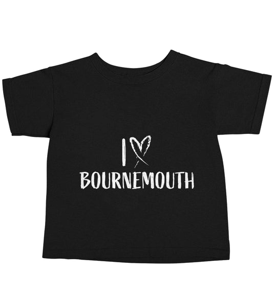 I love Bournemouth Black baby toddler Tshirt 2 years