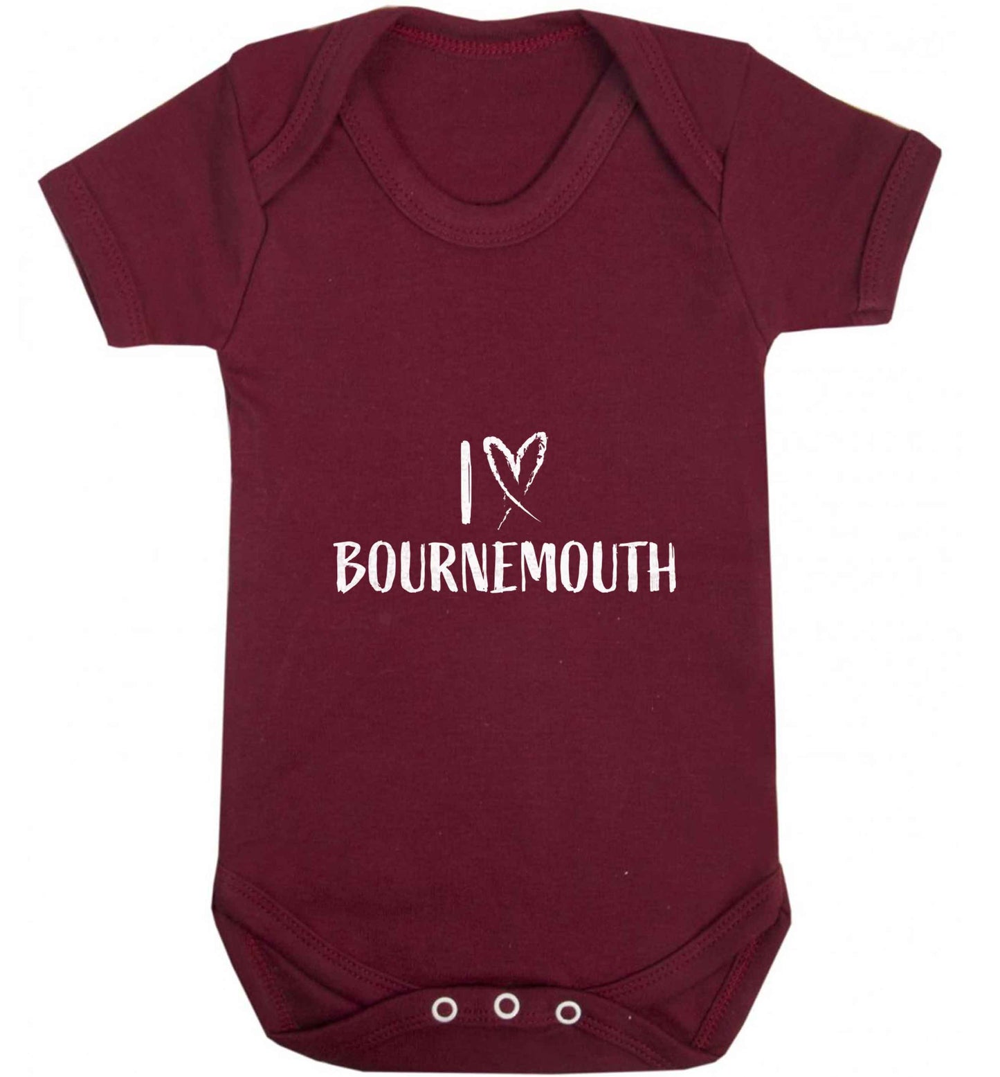 I love Bournemouth baby vest maroon 18-24 months
