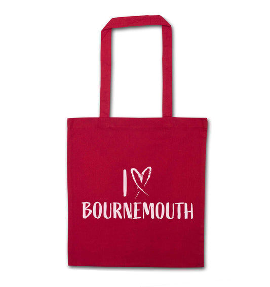 I love Bournemouth red tote bag
