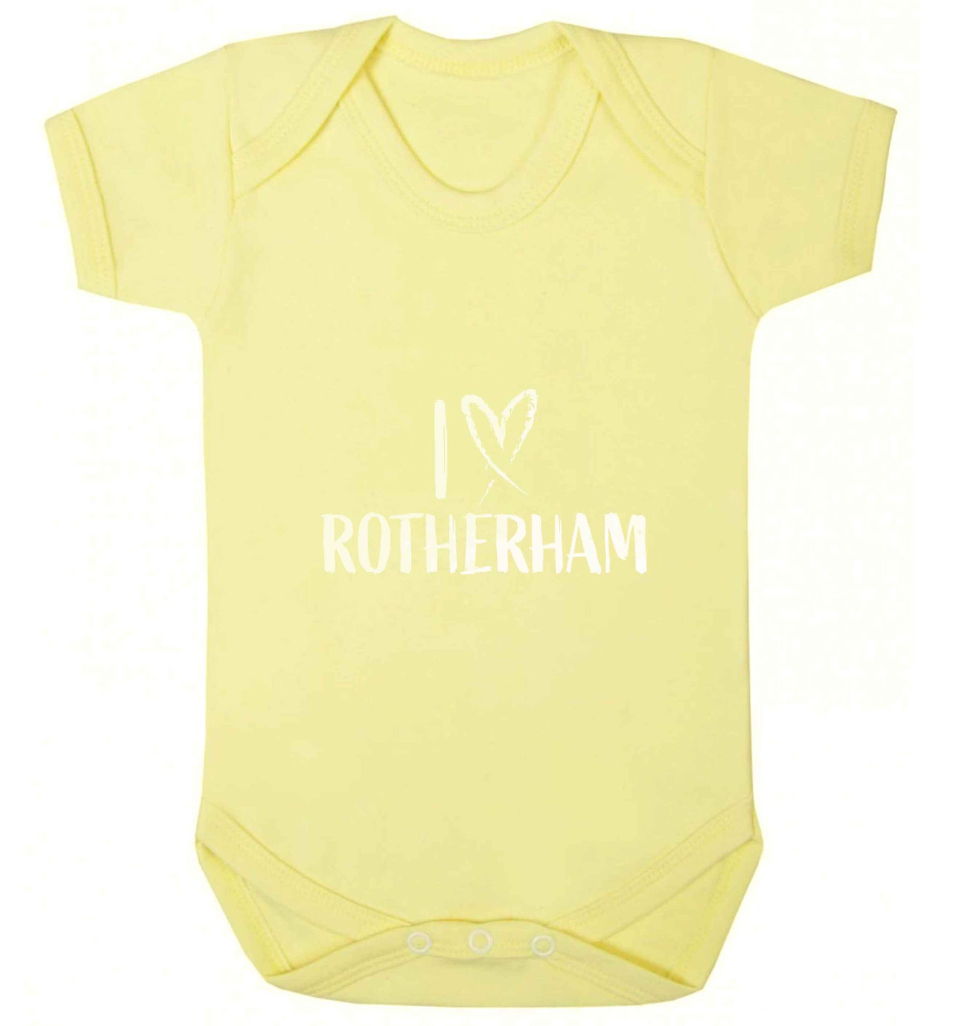 I love Rotherham baby vest pale yellow 18-24 months