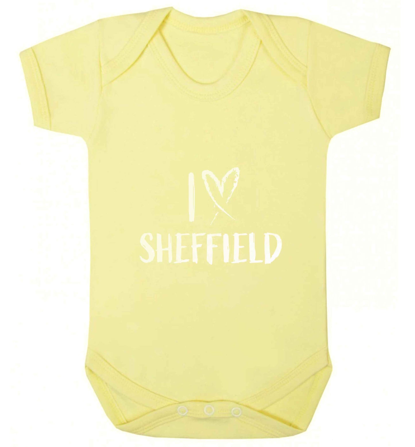 I love Sheffield baby vest pale yellow 18-24 months