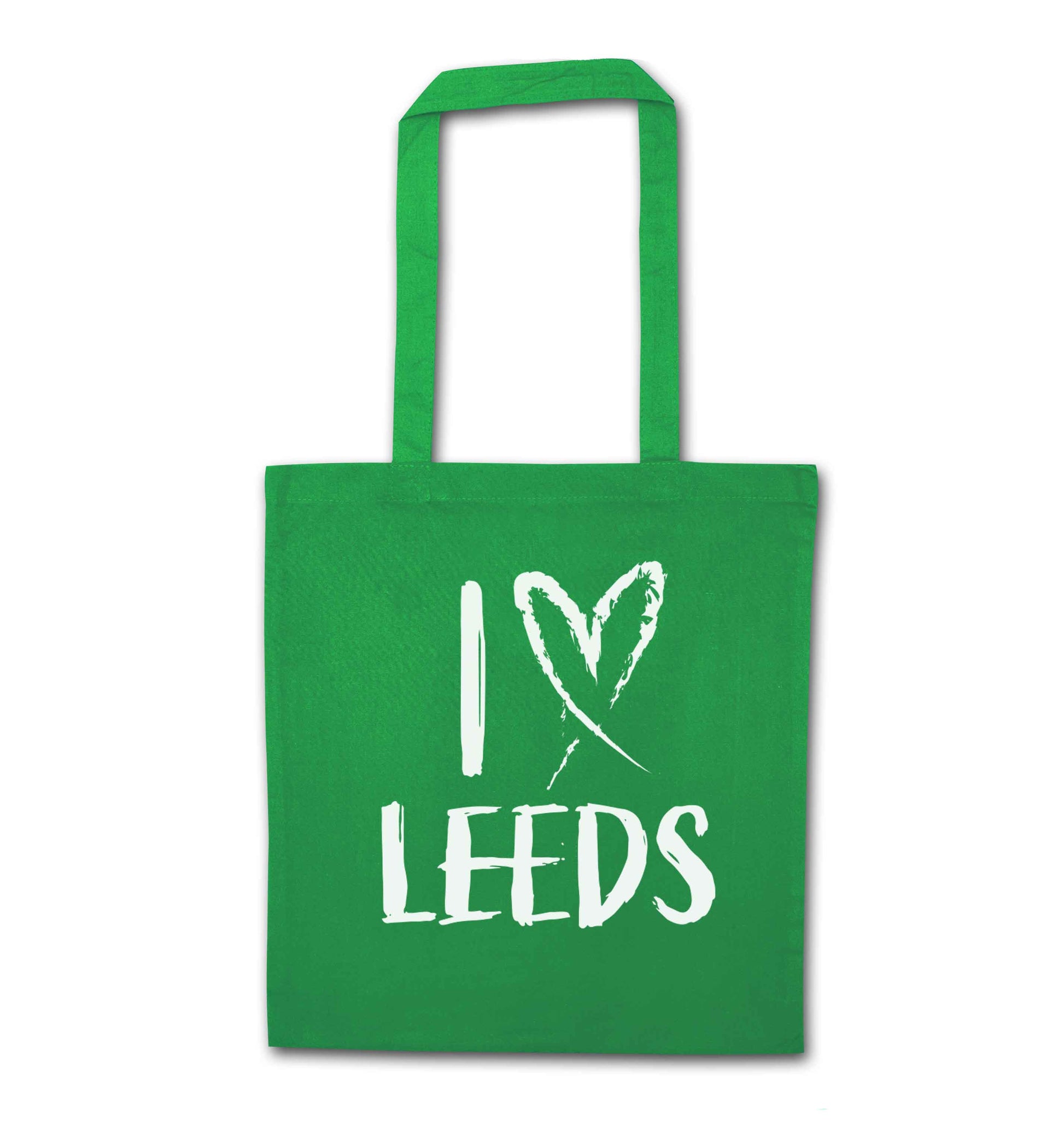 I love Leeds green tote bag