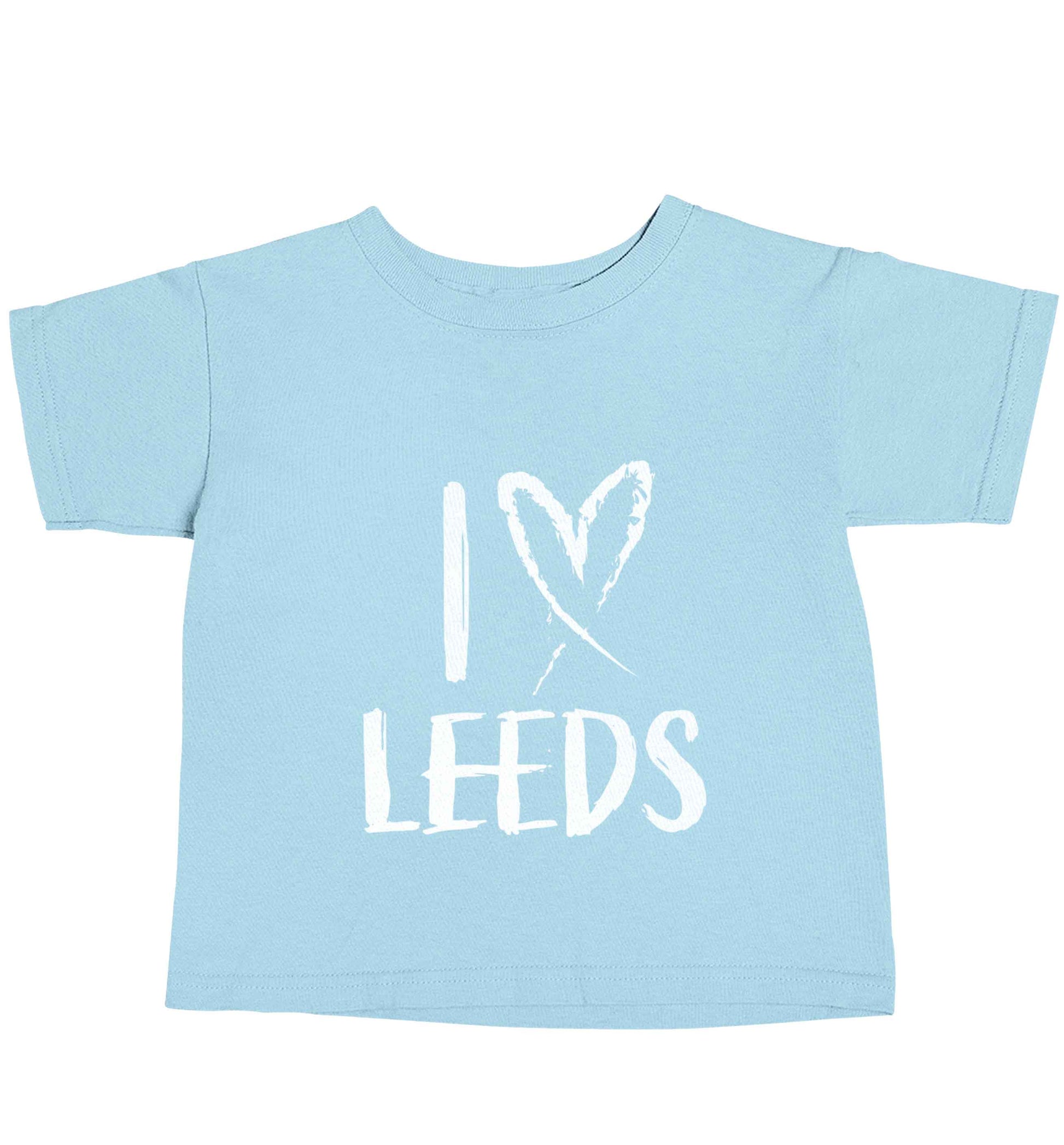 I love Leeds light blue baby toddler Tshirt 2 Years