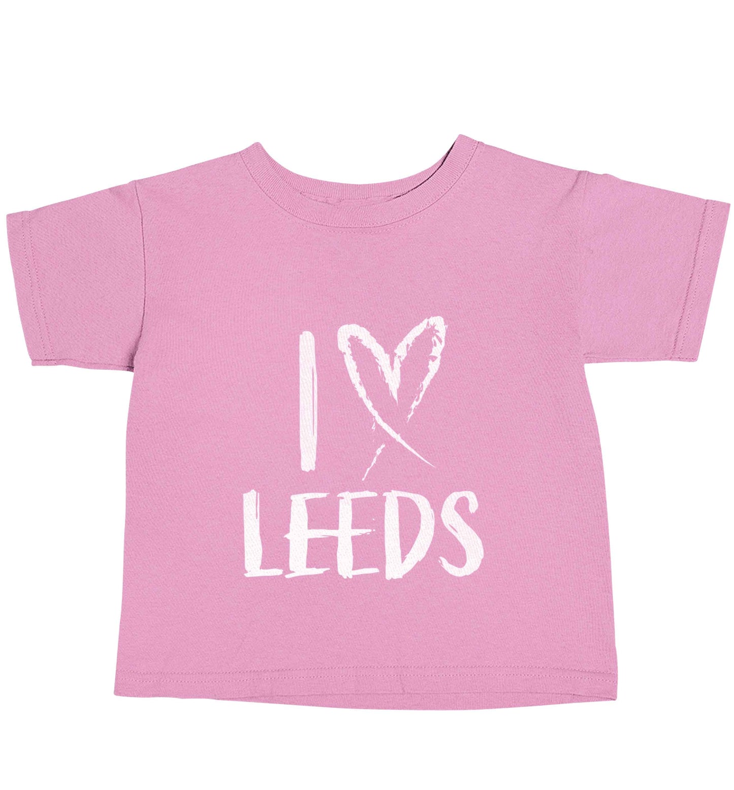 I love Leeds light pink baby toddler Tshirt 2 Years