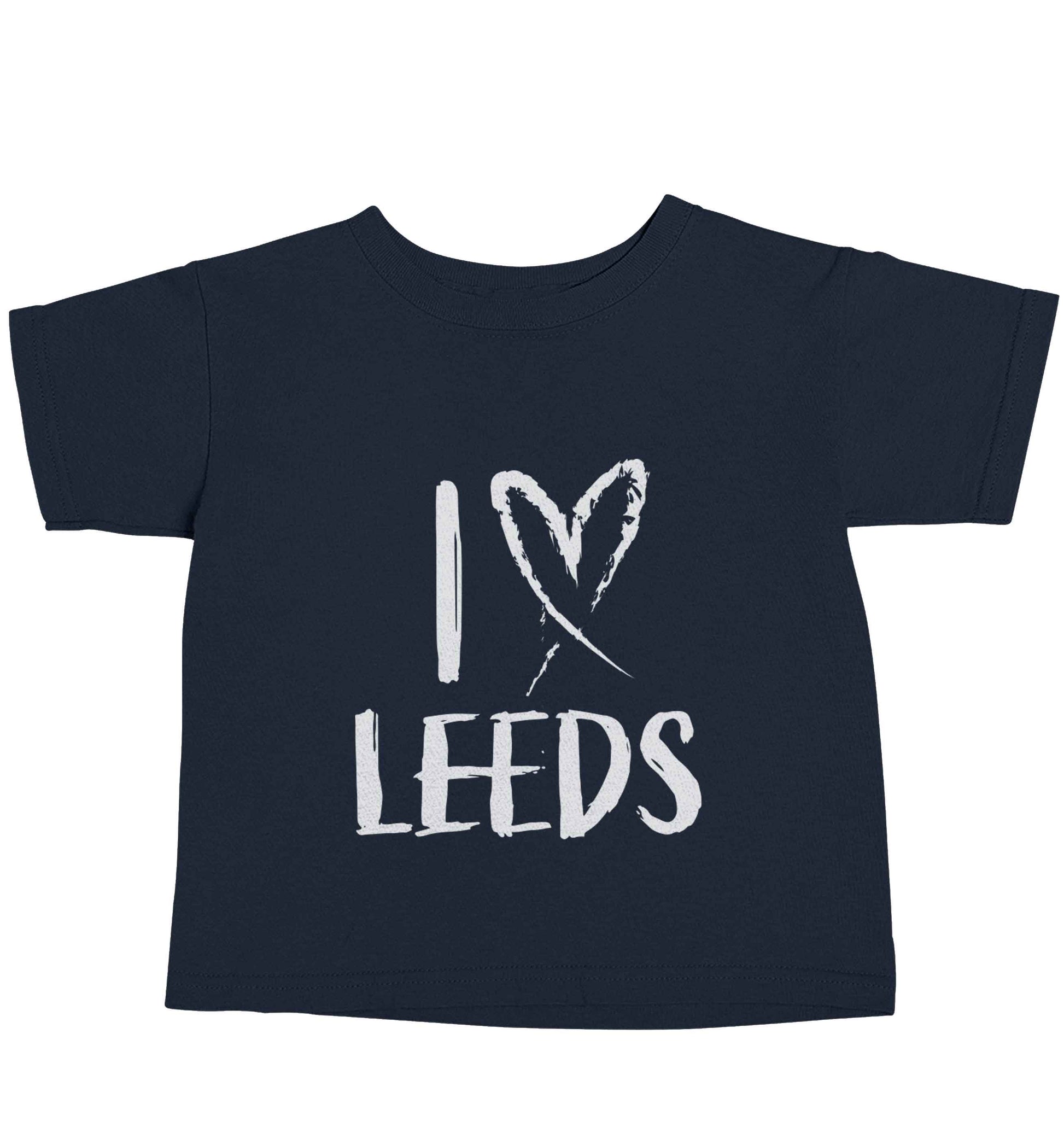 I love Leeds navy baby toddler Tshirt 2 Years