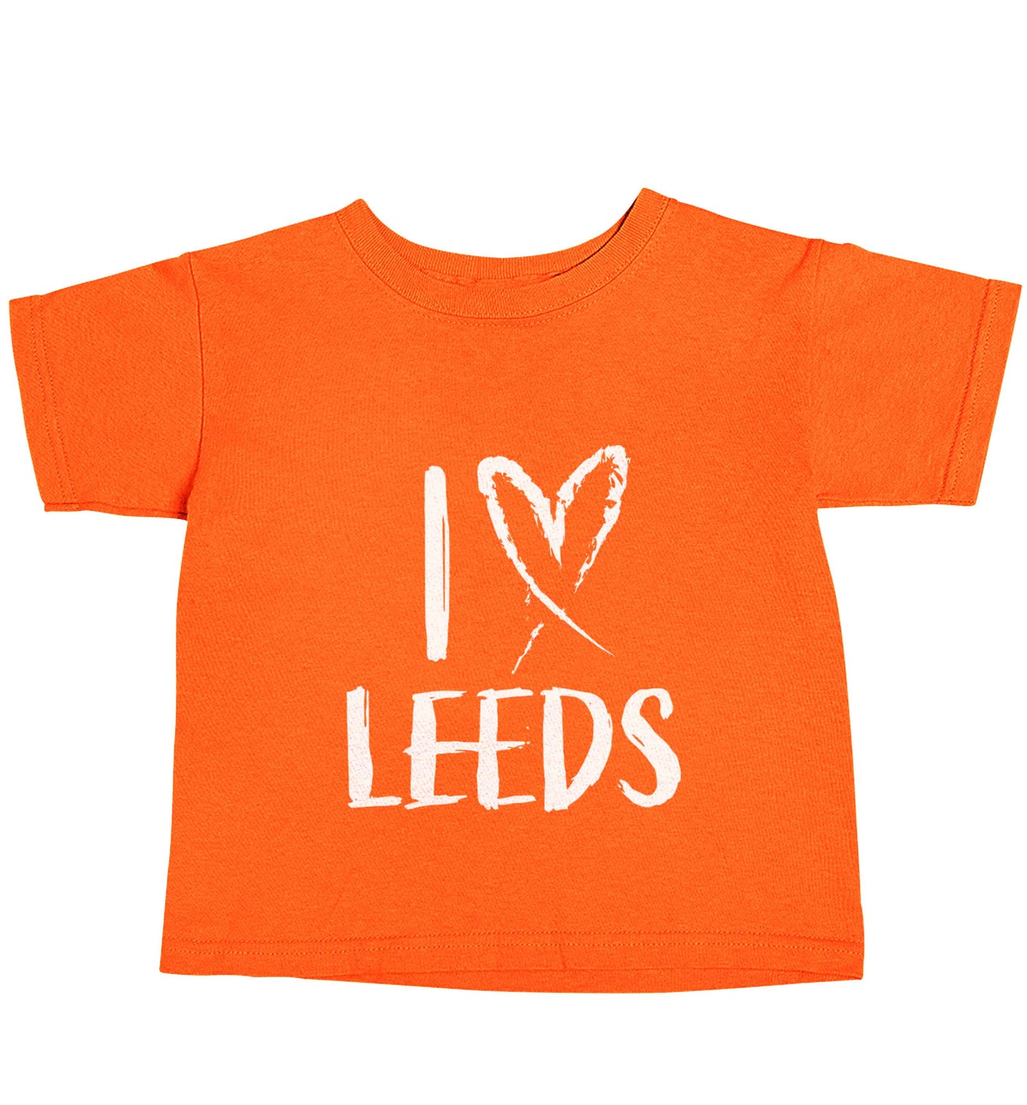 I love Leeds orange baby toddler Tshirt 2 Years