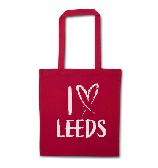 I love Leeds red tote bag