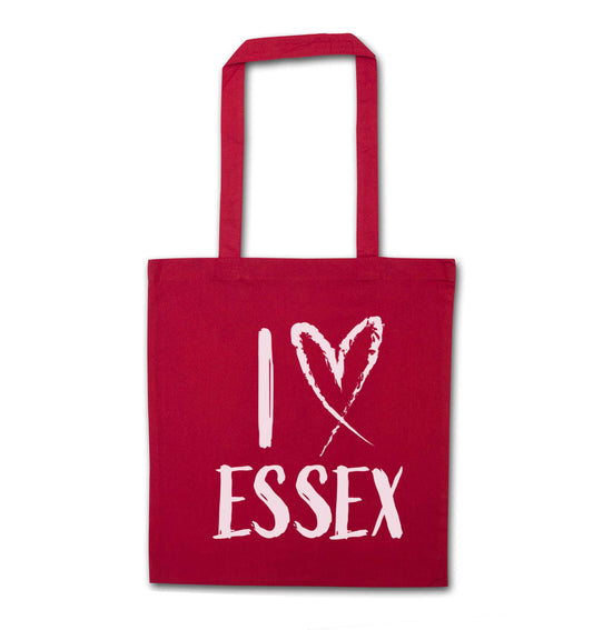 I love Essex red tote bag