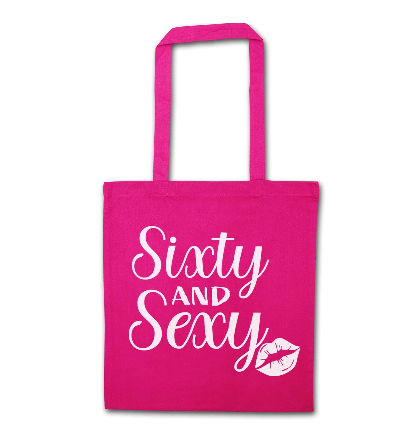 Sixty and sexy pink tote bag