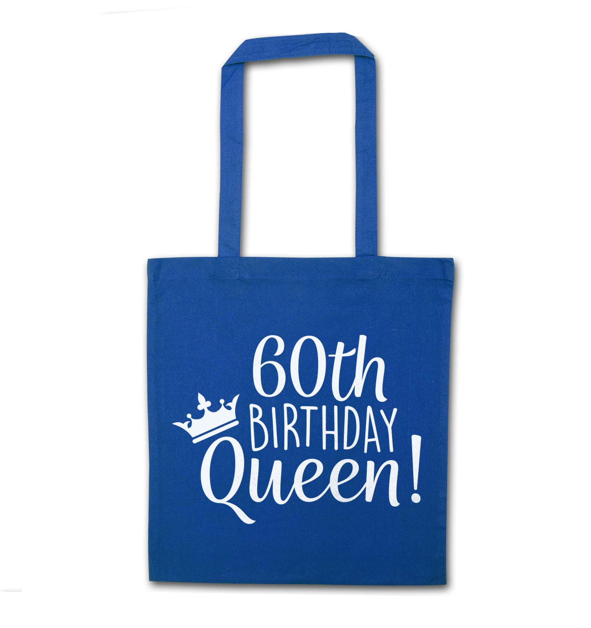 60th birthday Queen blue tote bag