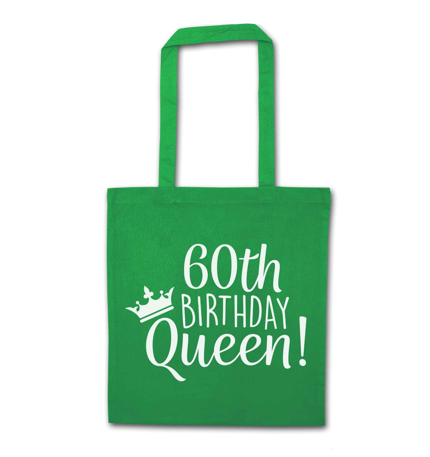 60th birthday Queen green tote bag