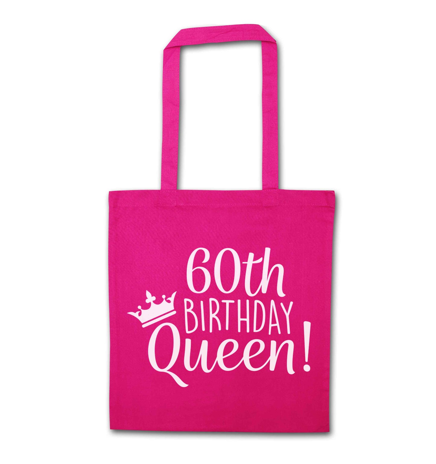 60th birthday Queen pink tote bag