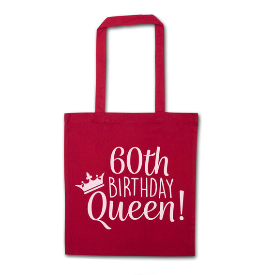 60th birthday Queen red tote bag