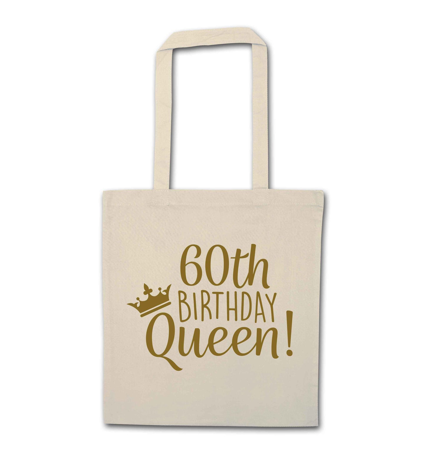 60th birthday Queen natural tote bag