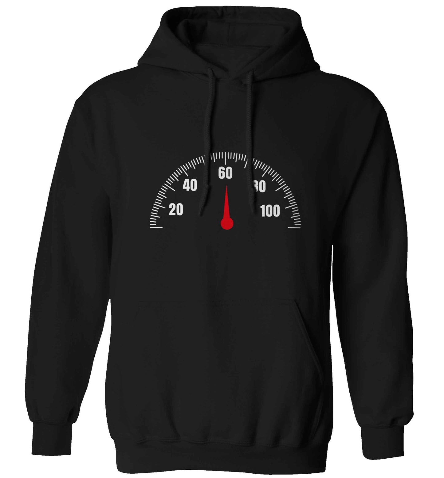 60th Birthday speedial adults unisex black hoodie 2XL
