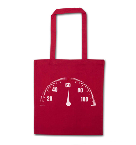Speed dial 60 red tote bag