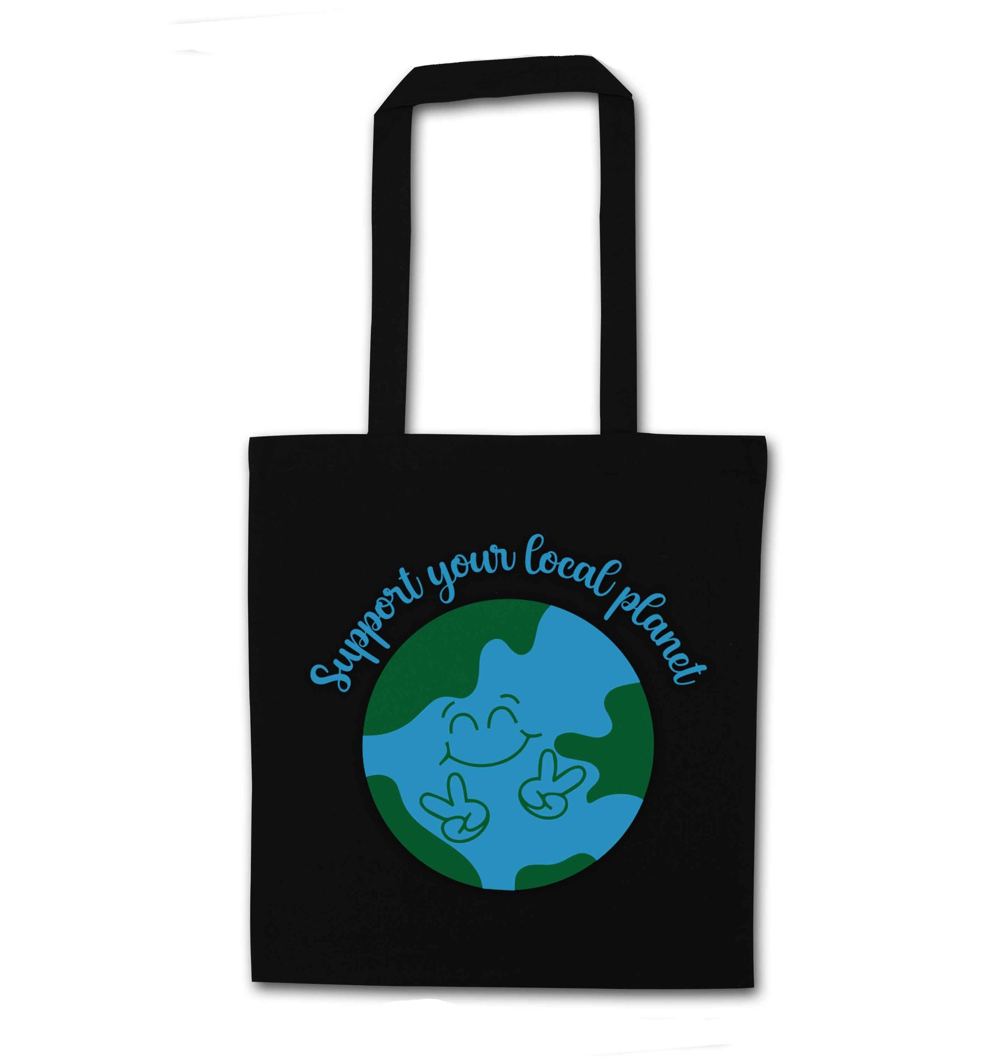 Support your local planet black tote bag