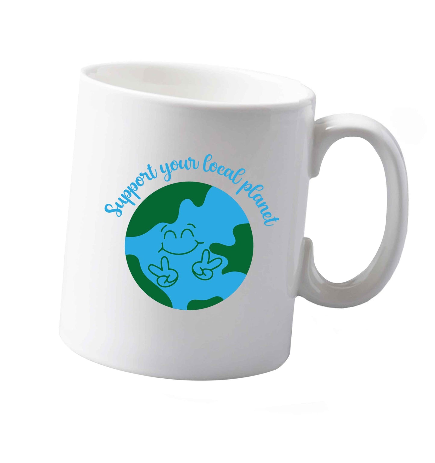 10 oz Support your local planet ceramic mug both sides