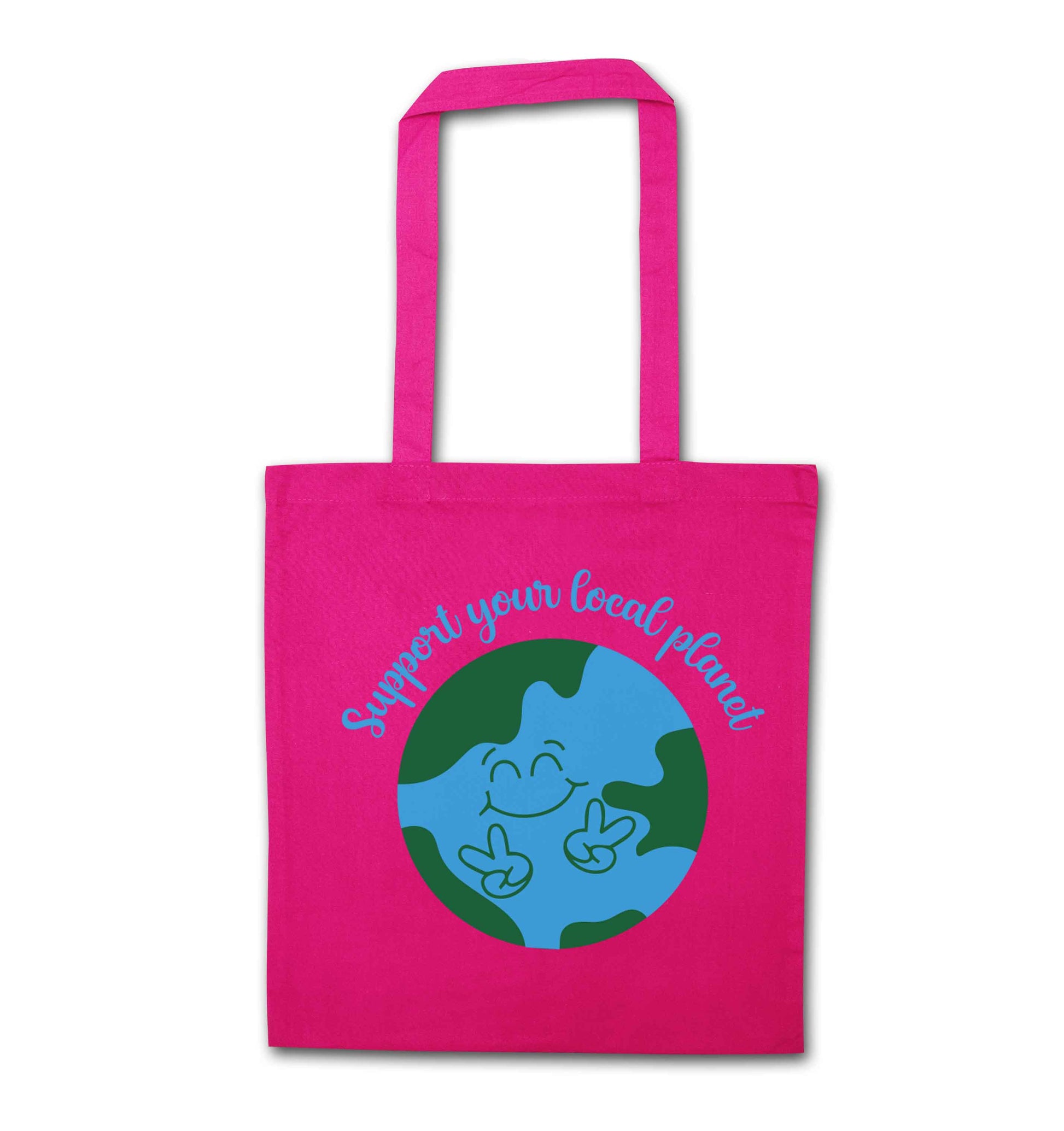 Support your local planet pink tote bag