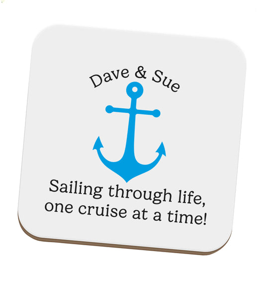 Sailing through life one cruise at a time - personalised set of four coasters