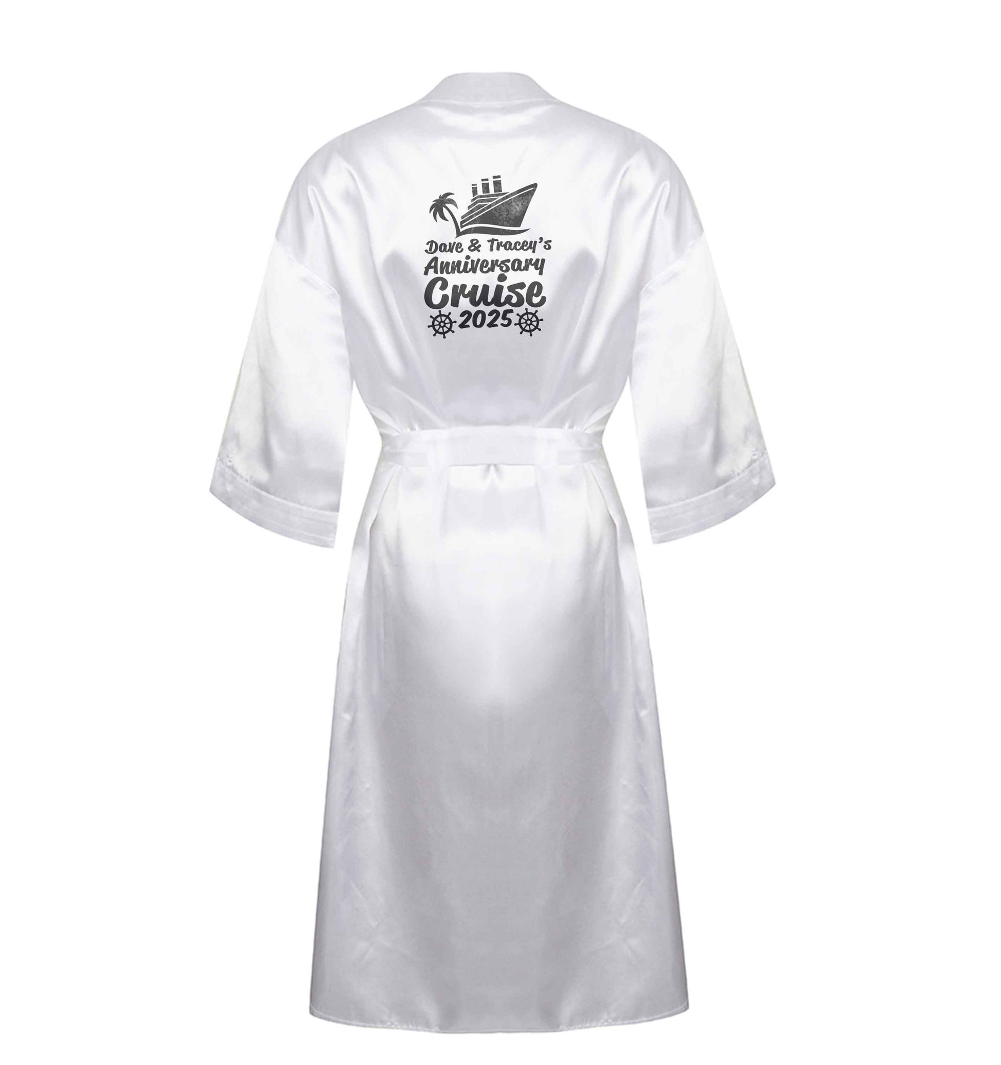 Personalised anniversary cruise XL/XXL white ladies dressing gown size 16/18
