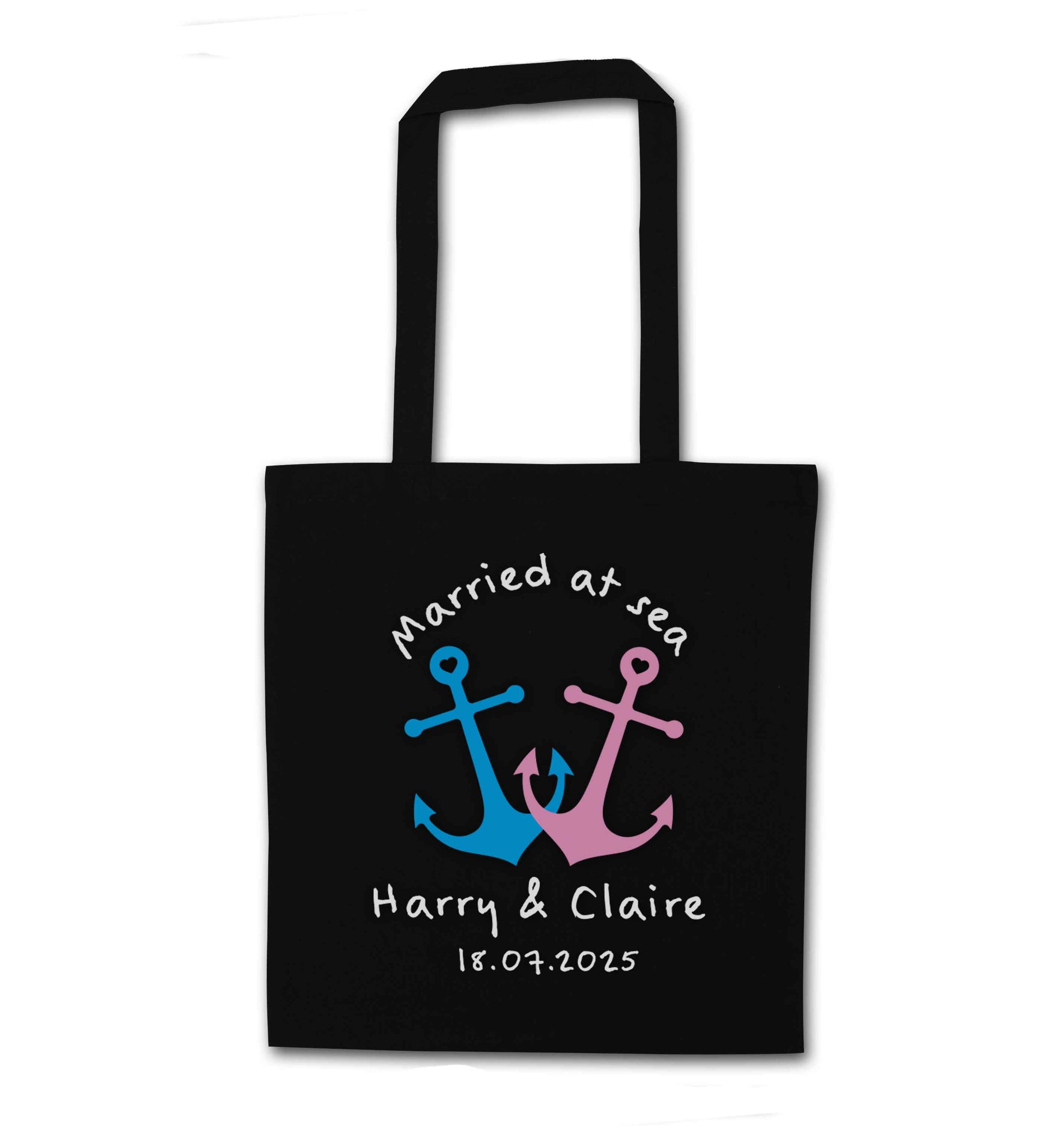 Personalised anniversary cruise black tote bag
